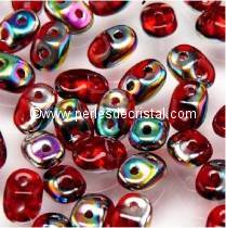 10GR SUPERDUO 2.5X5MM GLASS COLOURS RUBY VITRAIL 
90080/28101 