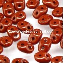 10GR SUPERDUO 2.5X5MM GLASS COLOURS OPAQUE CHOCOLATE 13600