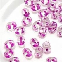 10GR SUPERDUO 2.5X5MM GLASS COLOURS CRYSTAL LIGHT VIOLET LINED 00030/44826