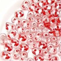 10GR SUPERDUO 2.5X5MM GLASS COLOURS CRYSTAL RED LINED 00030/44893