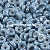 5GR WHEEL BEADS 6MM GLASS COLOURS OPAQUE BLUE CERAMIC LOOK 03000/14464