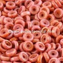 5GR WHEEL BEADS 6MM GLASS COLOURS OPAQUE RED/ORANGE CERAMIC LOOK 03000/14497