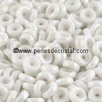 5GR WHEEL BEADS 6MM GLASS COLOURS OPAQUE WHITE CERAMIC LOOK 03000/14400