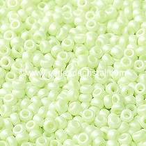 5gr SEED BEADS MIYUKI 11/0 - 2MM COLOURS WHITE OPAQUE PASTEL GREEN 55103