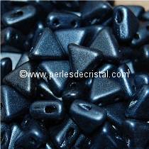 10GR KHEOPS® BY PUCA® BEADS 6MM - TRIANGLE GLASS COLOURS METALLIC MAT DARK BLUE 23980/79032