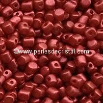 5GR BEADS MINOS® BY PUCA® 2.5X3MM COLOURS RED METALLIC MAT 03000/01890 METALLIC LAVA RED