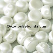 20 GLASS BEADS CABOCHON 2-HOLE 6MM COLOURS ALABASTER PASTEL WHITE 02010/25001