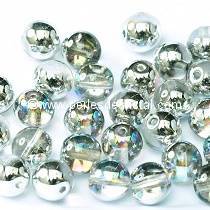 50 SMOOTH ROUND BEADS 4MM CRYSTAL SILVER RAINBOW 00030/98530 