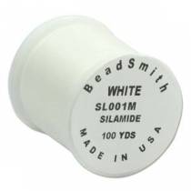 FIL NYLON SILAMIDE 100YDS - BOBINE DE 91M - COLORIS WHITE / BLANC