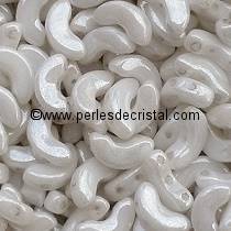 10GR BEADS ARCOS® PAR PUCA® 5X10MM COLOURS OPAQUE WHITE CERAMIC LOOK 03000/14400 - LUSTER