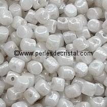 5GR BEADS MINOS® BY PUCA® 2.5X3MM COLOURS OPAQUE WHITE CERAMIC LOOK 03000/14400 - CHALKWHITE LUSTER