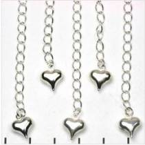 SILVER TONE EXTENSION CHAIN HEART 50 TO 60MM