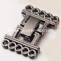 Clasp clips, 5 rows SILVER BLACK 24X16MM
