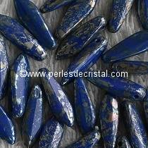 50 DAGGERS 5X16MM GLASS COLOURS OPAQUE SAPPHIRE PICASSO 33050/43400 BLUE PICASSO