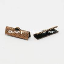 2 Crimp-end for ribbon 20x8mm, RED COPPER colours