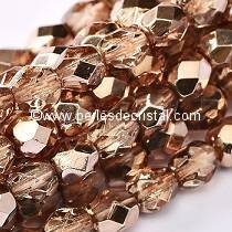 50 BOHEMIAN GLASS FIRE POLISHED FACETED ROUND BEADS 4MM COLOURS CRYSTAL PEACH METALLIC ICE 00030/67887
