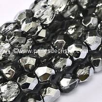 50 BOHEMIAN GLASS FIRE POLISHED FACETED ROUND BEADS 4MM CRYSTAL EARTHTONE METALLIC ICE 00030/67437