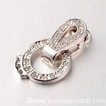 Round Clasp Clip, 3 rows in SILVER 20x11MM