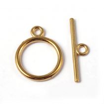 Round toggle clasp 15mm + bar 21 mm - GOLD