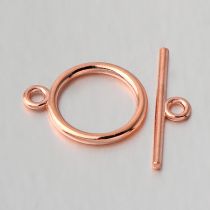 Round toggle clasp 15mm + bar 21 mm - PINK GOLD