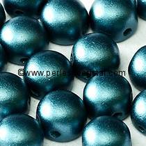 20 GLASS BEADS CABOCHON 2-HOLE 6MM COLOURS PASTEL PETROL 02010/25033
