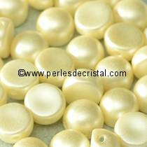20 GLASS BEADS CABOCHON 2-HOLE 6MM COLOURS PASTEL CREAM 02010/25039