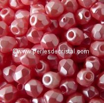 1200 BOHEMIAN GLASS FIRE POLISHED FACETED ROUND BEADS 4MM COLOURS PASTEL LIGHT CORAL 02010/25007