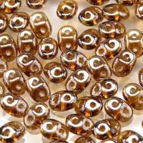 10GR SUPERDUO 2.5X5MM GLASS COLOURS SMOKED TOPAZ LUSTER 10230/14400
