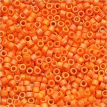 5gr SEED BEADS MIYUKI DELICA 11/0 - 2MM COLOURS OPAQUE MANDARIN AB MATTED DB1593