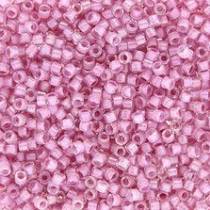 5gr SEED BEADS MIYUKI DELICA 11/0 - 2MM COLOURS ORCHID LINED CRYSTAL LUSTER DB0072