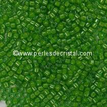 5gr PERLES ROCAILLES MIYUKI DELICA 11/0 - 2MM LINED PEA GREEN LUSTER DB0274
