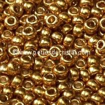 PAQUET 100gr PERLES ROCAILLES MIYUKI DELICA 15/0 - 1MM DURACOAT GALVANIZED GOLD 4202 - DORE